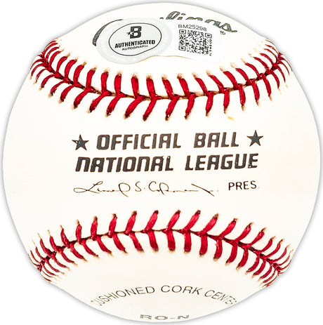 Art Ceccarelli Autographed Official NL Baseball Chicago Cubs, Baltimore Orioles Beckett BAS QR #BM25298