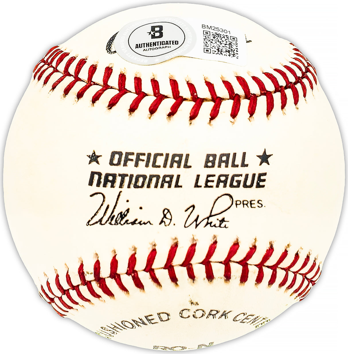 Frank Secory Autographed Official NL Baseball New York Yankees, Chicago Cubs Beckett BAS QR #BM25301
