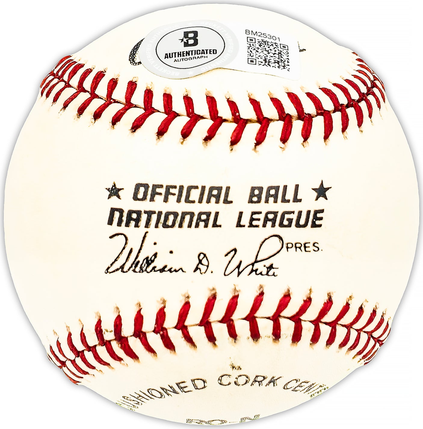 Frank Secory Autographed Official NL Baseball New York Yankees, Chicago Cubs Beckett BAS QR #BM25301