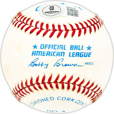 Oscar Azocar Autographed Official AL Baseball New York Yankees, San Diego Padres Beckett BAS QR #BM25306