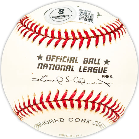 Gerry Arrigo Autographed Official NL Baseball Cincinnati Reds, New York Mets Beckett BAS QR #BM25308