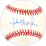 John O'Donoghue Autographed Official AL Baseball Indians, Pilots Beckett BAS QR #BM25310