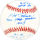 Bill Johnson Autographed Official AL Baseball New York Yankees "Stat Ball" Beckett BAS QR #BM25325