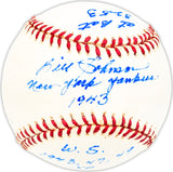 Bill Johnson Autographed Official AL Baseball New York Yankees "Stat Ball" Beckett BAS QR #BM25325
