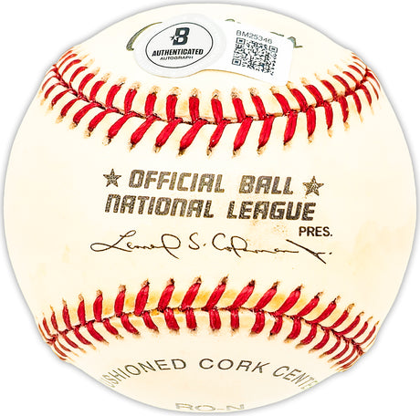 Tony Bartirome Autographed Official NL Baseball Pittsburgh Pirates Beckett BAS QR #BM25346