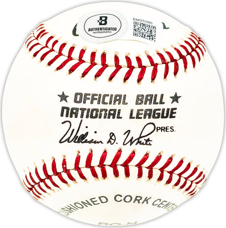 Bob Miller Autographed Official NL Baseball Philadelphia Phillies, New York Mets Beckett BAS QR #BM25386