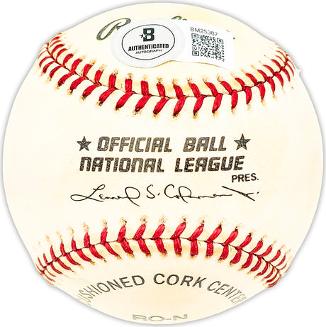 Johnny Callison Autographed Official NL Baseball Philadelphia Phillies, Chicago Cubs Beckett BAS QR #BM25387