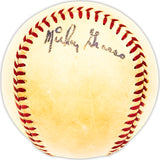Mickey Grasso Autographed Official Harridge AL Baseball Cleveland Indians, San Francisco Giants Beckett BAS QR #BM25398