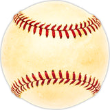 Mickey Grasso Autographed Official Harridge AL Baseball Cleveland Indians, San Francisco Giants Beckett BAS QR #BM25398