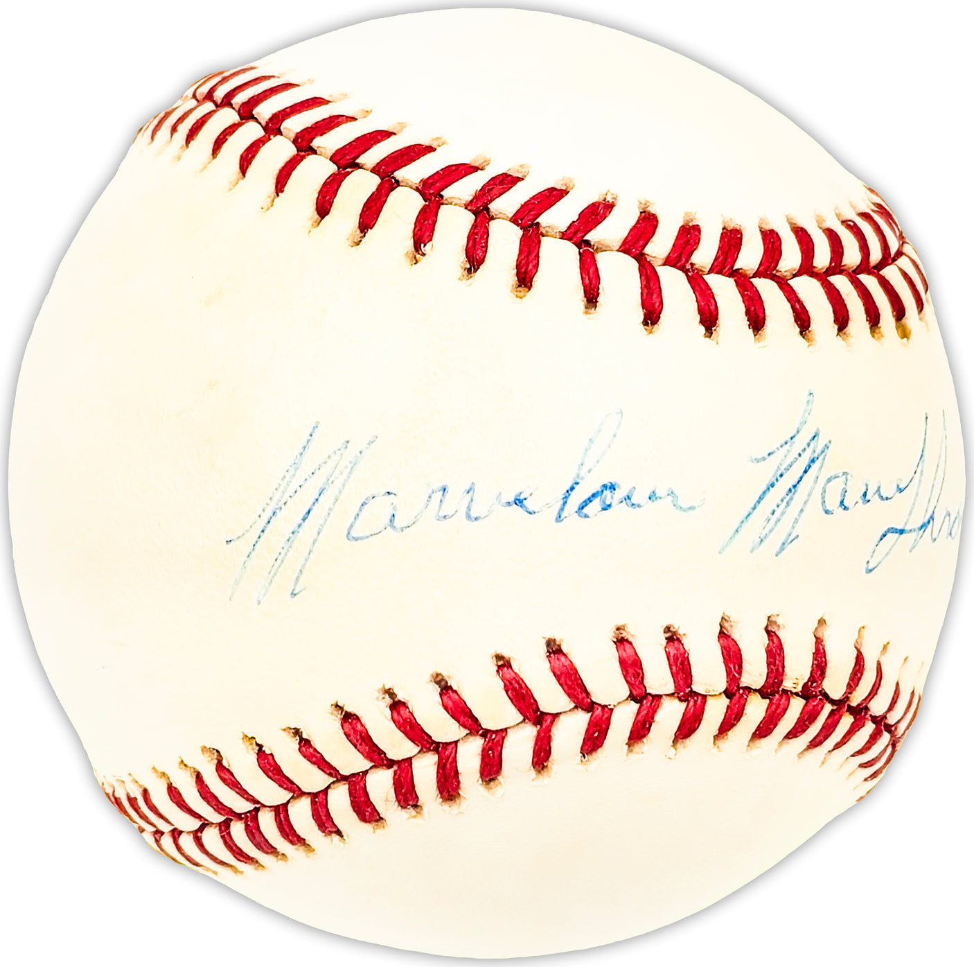 Marvelous Marv Throneberry Autographed Official AL Baseball New York Yankees, New York Mets Beckett BAS QR #BM25404