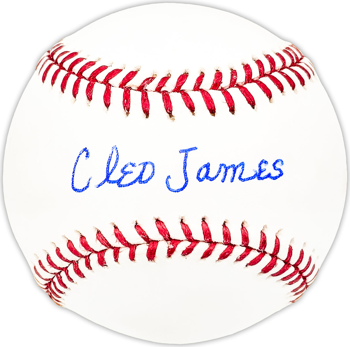 Cleo James Autographed Official MLB Baseball Chicago Cubs Beckett BAS QR #BM25456