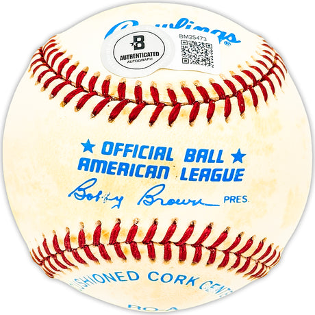 Pete Gray Autographed Official AL Baseball St. Louis Browns Beckett BAS QR #BM25473