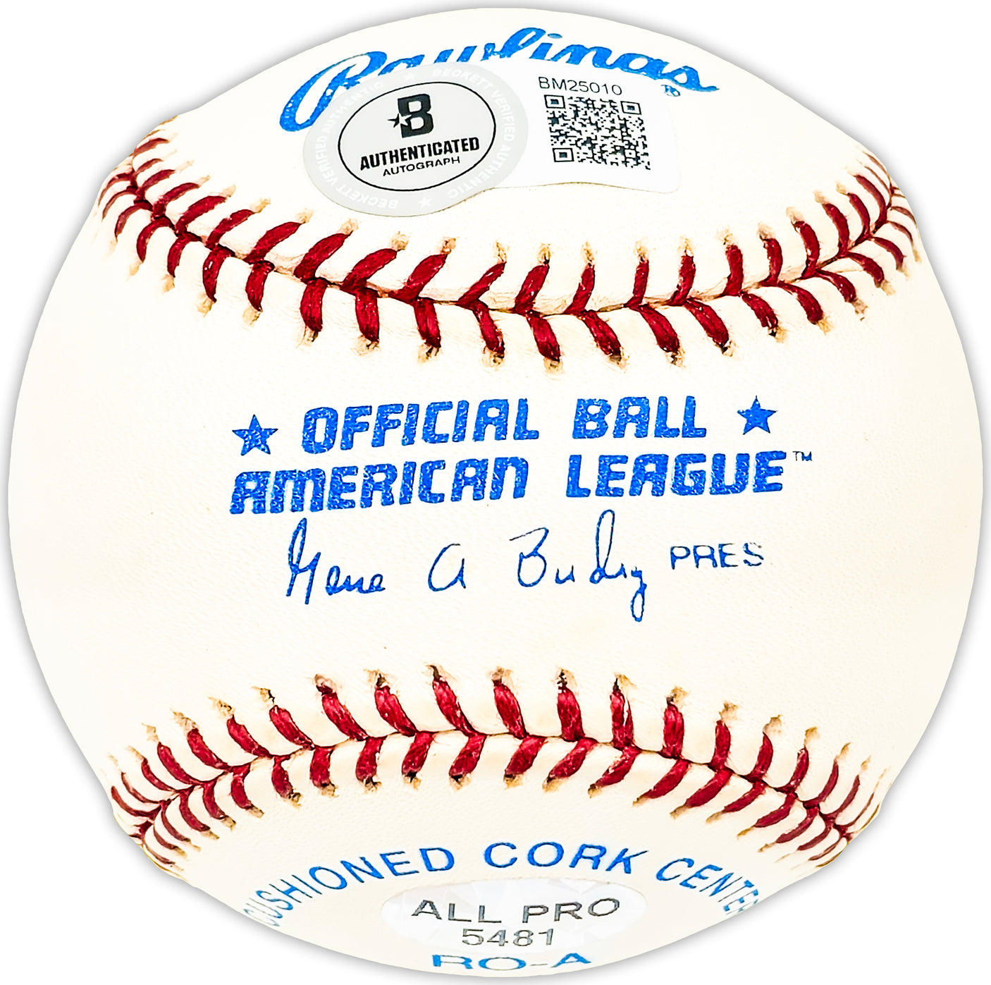 Mike Cuellar Autographed Official AL Baseball Baltimore Orioles "67 AL CY" Beckett BAS QR #BM25010