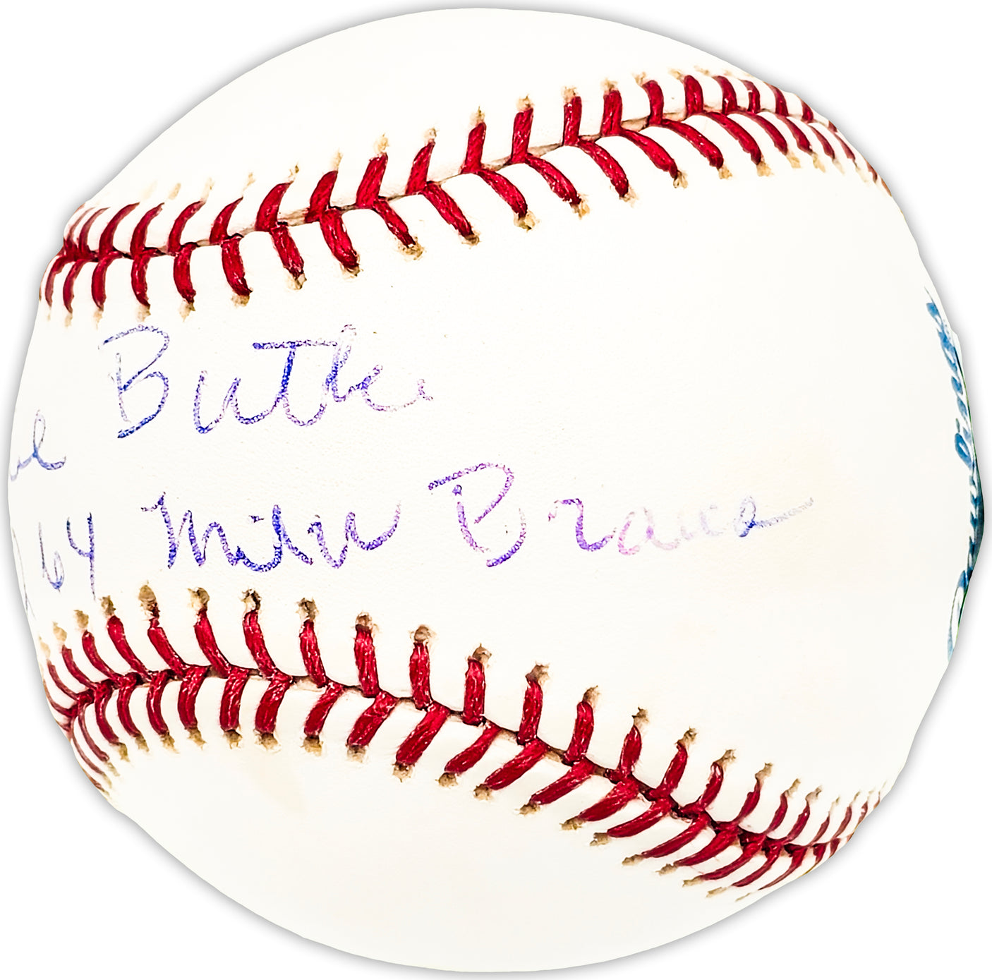 Cecil Butler Autographed Official MLB Baseball Milwaukee Braves "1962-64 Milwaukee Braves" Beckett BAS QR #BM25027