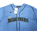 Seattle Mariners Julio Rodriguez Autographed Light Blue Nike Jersey Size XXL Beckett BAS QR Stock #213111