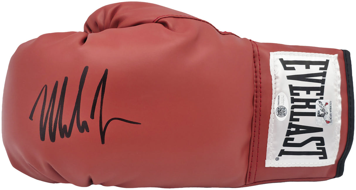 Mike Tyson Autographed Red Everlast Boxing Glove LH JSA QR Stock #239484