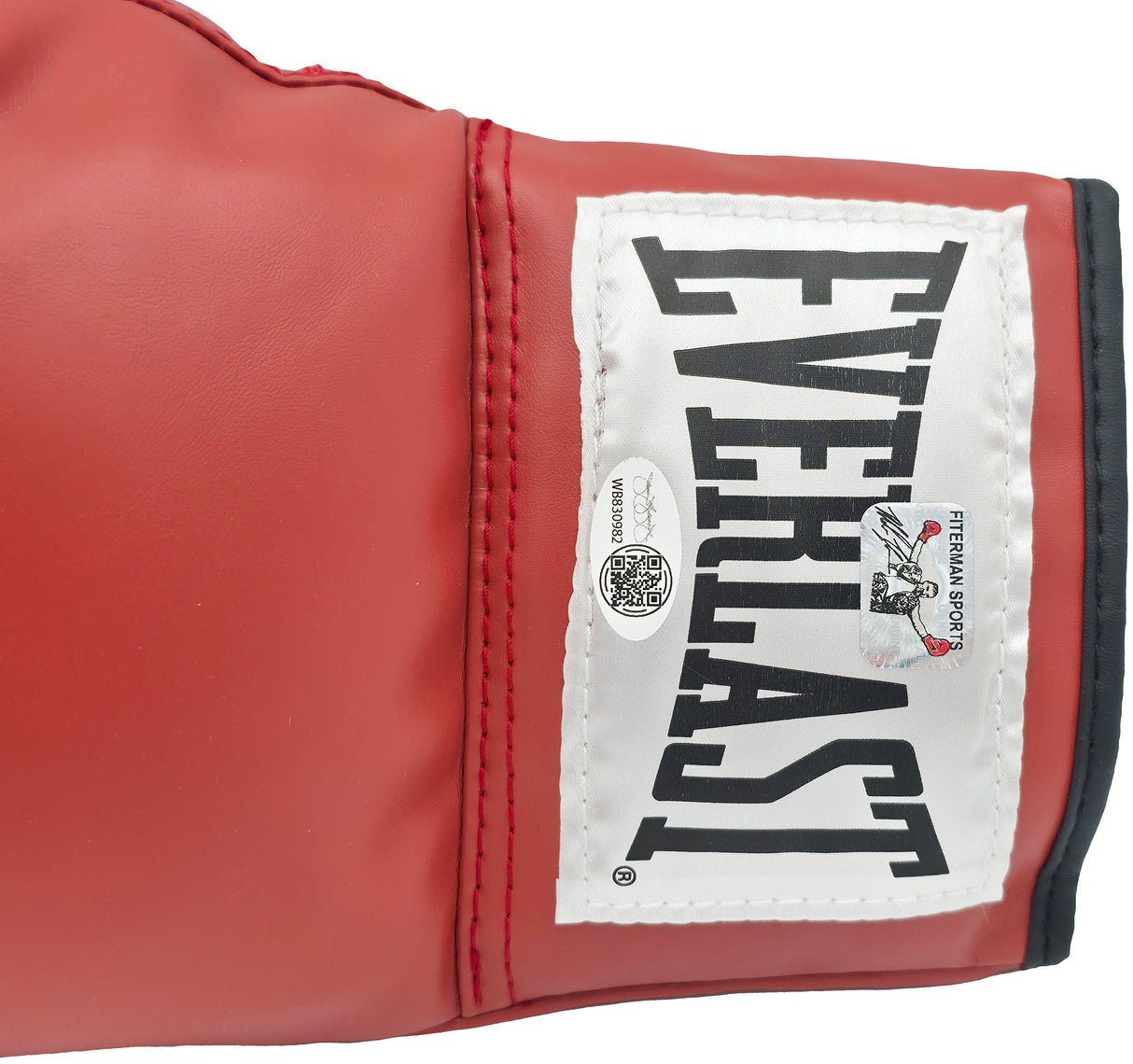 Mike Tyson Autographed Red Everlast Boxing Glove LH JSA QR Stock #239484