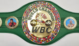Mike Tyson & Evander Holyfield Autographed Green WBC World Championship Boxing Belt JSA QR Stock #239483