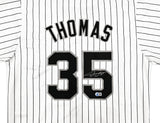 Chicago White Sox Frank Thomas Autographed White Pinstripe Jersey Beckett BAS Witness Stock #239749