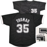 Chicago White Sox Frank Thomas Autographed Black Jersey Beckett BAS Witness Stock #239750