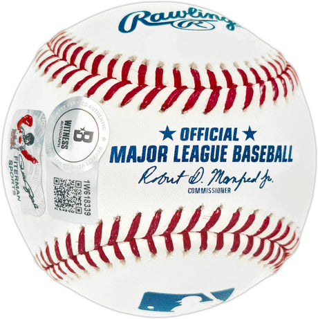 Pete Rose Autographed Official MLB Baseball Cincinnati Reds Beckett BAS Witness Stock #239482
