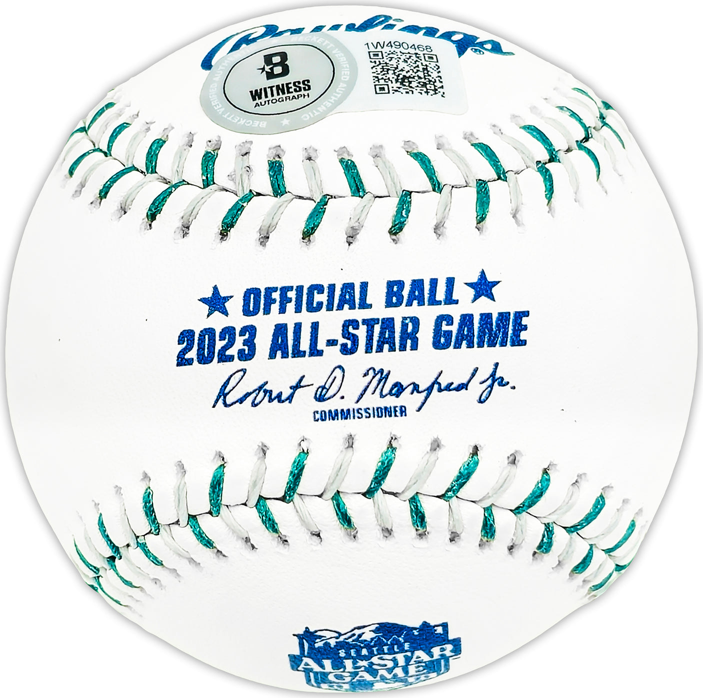 Luis Robert Jr. Autographed Official 2023 All Star Game Logo MLB Game Baseball Chicago White Sox "1st AS Game" Beckett BAS Witness Stock #227326