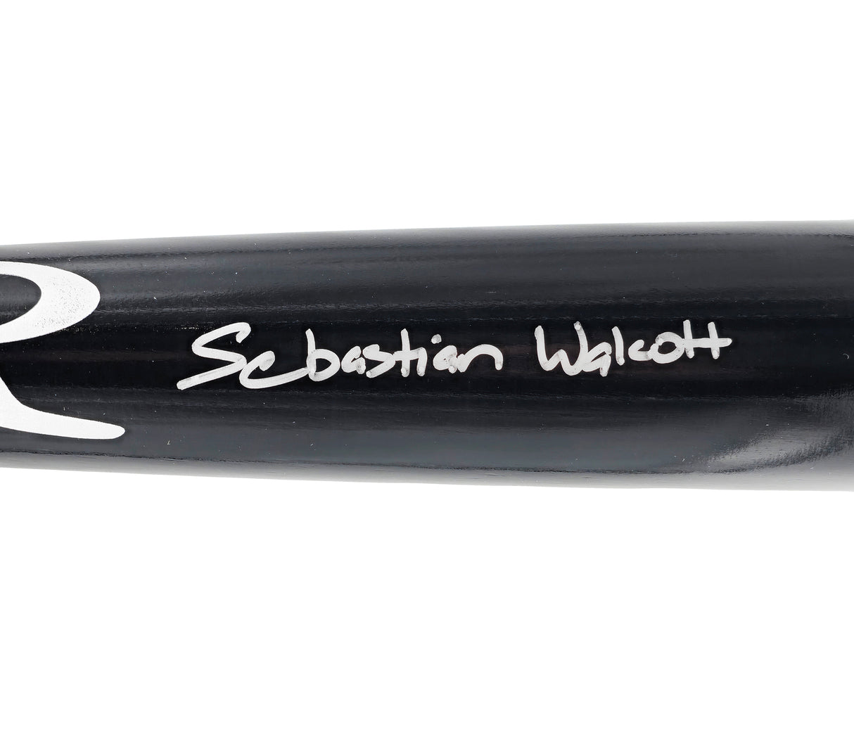 Sebastian Walcott Autographed Black Rawlings Adirondack Baseball Bat Texas Rangers Full Name Beckett BAS Witness Stock #227310
