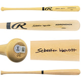 Sebastian Walcott Autographed Blonde Rawlings Adirondack Baseball Bat Texas Rangers Full Name Beckett BAS Witness Stock #227312