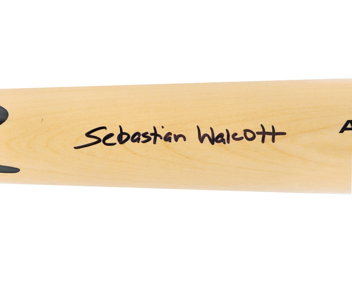 Sebastian Walcott Autographed Blonde Rawlings Adirondack Baseball Bat Texas Rangers Full Name Beckett BAS Witness Stock #227312
