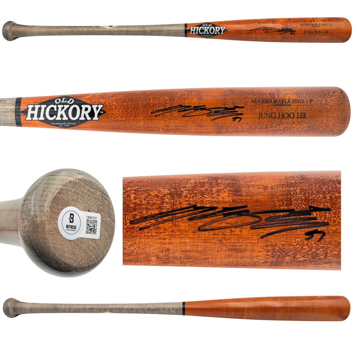 Jung Hoo Lee Autographed Orange & Gray Old Hickory Player Model Baseball Bat San Francisco Giants Beckett BAS Witness Stock #227303