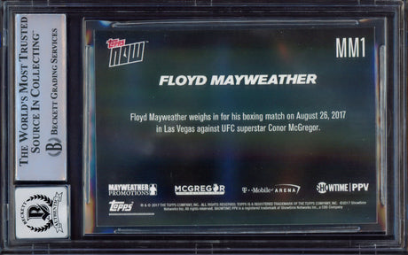Floyd Mayweather Jr. Autographed 2017 Topps Now vs. Conor McGregor Card #MM1 Auto Grade Gem Mint 10 Beckett BAS #15496813