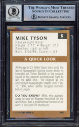 Mike Tyson Autographed 1991 Tuff Stuff Jr. Magazine Card #6 Auto Grade Gem Mint 10 Beckett BAS #15498037