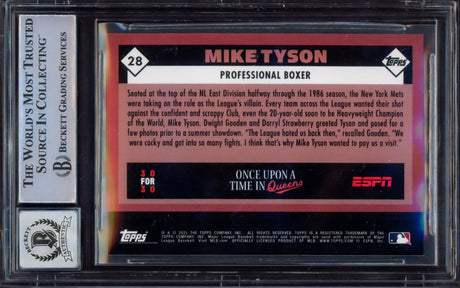 Mike Tyson Autographed 2021 Topps X ESPN 30 For 30 Card #28 Auto Grade Gem Mint 10 Beckett BAS #15498039