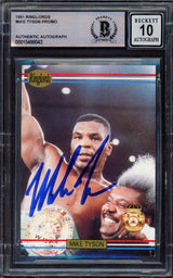 Mike Tyson Autographed 1991 Players International Ringlords Sample Card Auto Grade Gem Mint 10 Beckett BAS #15498043