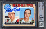 Johnny Bench Autographed 1968 Topps Rookie Card #247A Cincinnati Reds Auto Grade Gem Mint 10 Beckett BAS #14867876