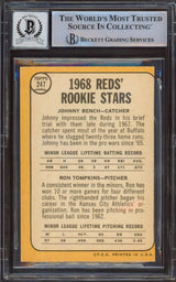 Johnny Bench Autographed 1968 Topps Rookie Card #247A Cincinnati Reds Auto Grade Gem Mint 10 Beckett BAS #14867876