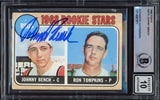 Johnny Bench Autographed 1968 Topps Rookie Card #247A Cincinnati Reds Auto Grade Gem Mint 10 Beckett BAS #14867871