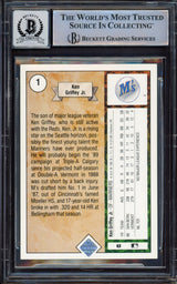 Ken Griffey Jr. Autographed 1989 Upper Deck Rookie Card #1 Auto Grade Gem Mint 10 Beckett BAS Stock #221635