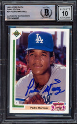 Pedro Martinez Autographed 1991 Upper Deck Final Edition Rookie Card #2F Los Angeles Dodgers Auto Grade Gem Mint 10 Beckett BAS Stock #214679