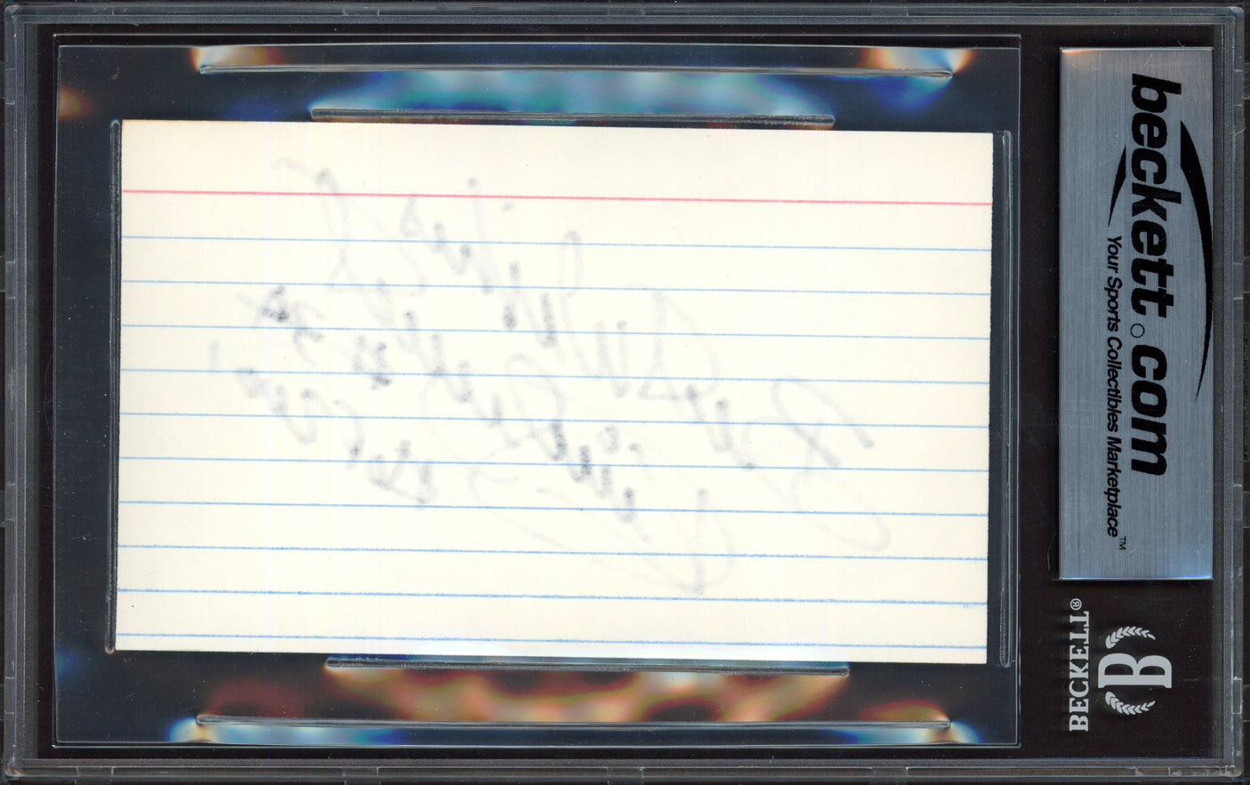 Kirby Puckett Autographed 3x5 Index Card Minnesota Twins Auto Grade Gem Mint 10 "Best Wishes #34 HOF 2001" Beckett BAS #15498739