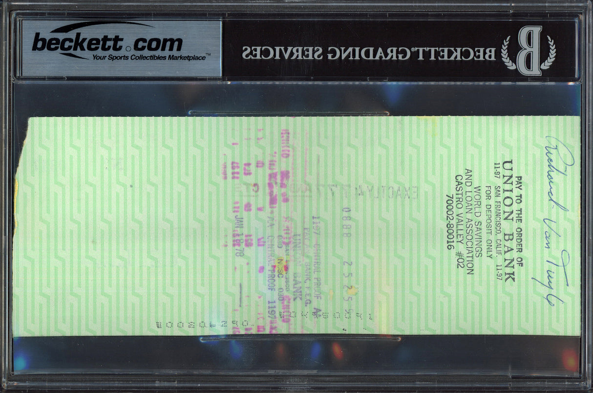 Al Davis Autographed Check Oakland Raiders Owner Auto Grade Gem Mint 10 Beckett BAS #15498749