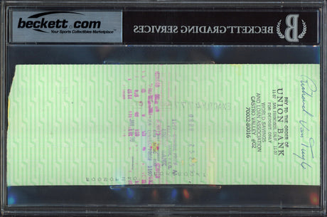 Al Davis Autographed Check Oakland Raiders Owner Auto Grade Gem Mint 10 Beckett BAS #15498749