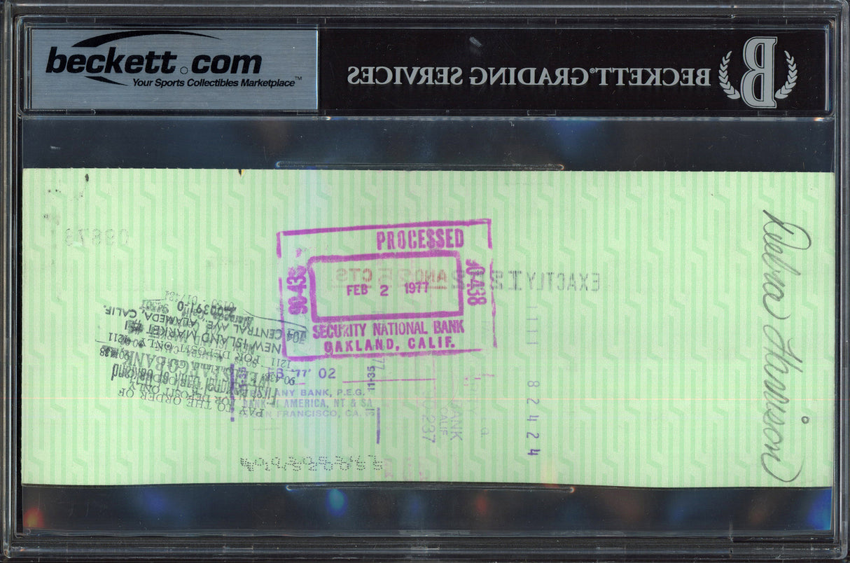 Al Davis Autographed Check Oakland Raiders Owner Auto Grade Gem Mint 10 Beckett BAS #15498750