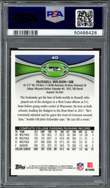 Russell Wilson Autographed 2012 Topps Chrome Rookie Card #40 Seattle Seahawks PSA 8 Auto Grade Mint 9 PSA/DNA #50466428