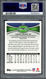 Russell Wilson Autographed 2012 Topps Chrome Rookie Card #40 Seattle Seahawks PSA 8 Auto Grade Mint 9 PSA/DNA #50466441