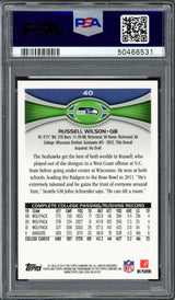 Russell Wilson Autographed 2012 Topps Chrome Rookie Card #40 Seattle Seahawks PSA 8 Auto Grade Mint 9 PSA/DNA #50466531