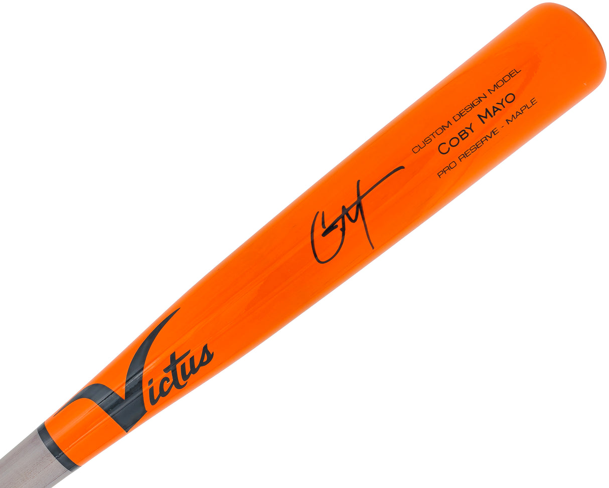 Coby Mayo Autographed Orange Victus Player Model Baseball Bat Baltimore Orioles Beckett BAS Witness Stock #225835