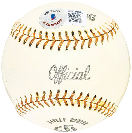 Frank Quilici Autographed Official League Baseball Minnesota Twins Vintage Signature Beckett BAS QR #BH040970