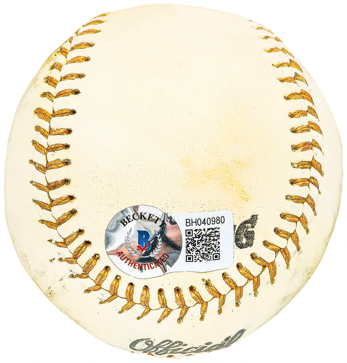 Ollie Brown Autographed Official Spalding Official Baseball San Francisco Giants, Philadelphia Phillies Vintage Signature Beckett BAS QR #BH040980