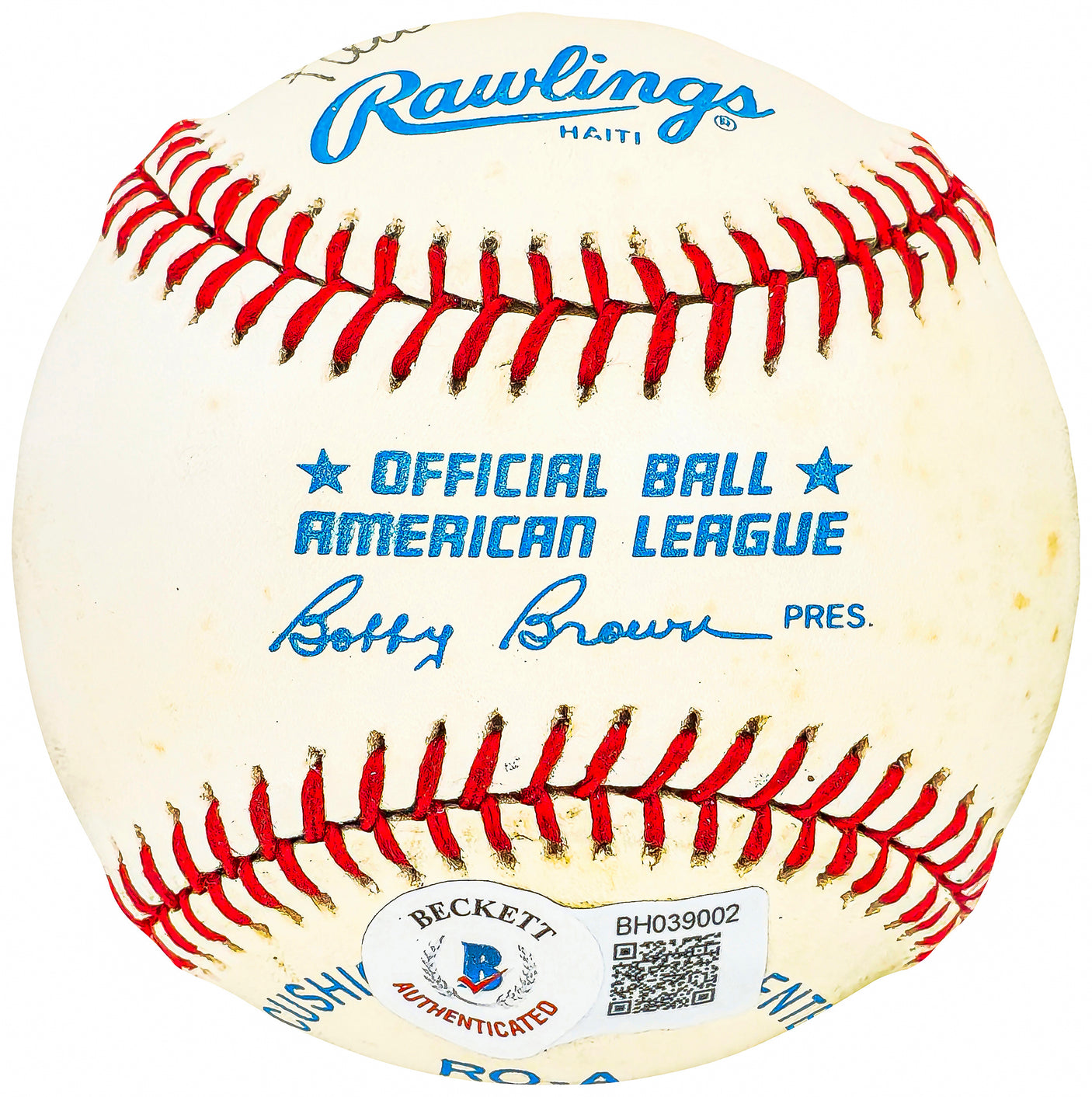 Paul Burris Autographed Official AL Baseball Milwaukee Braves Beckett BAS QR #BH039002